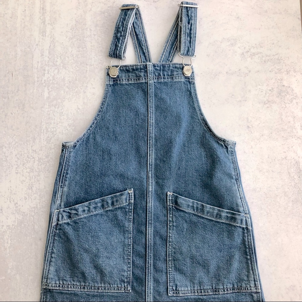 H&M Denim Overall Mini Skirt, Size 6 Skirtall Overall Dress